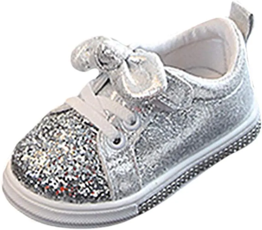EnJoCho Running Shoes for Girls Crystal Sport Sneakers Sequins Run Boys Bowknot Baby Girls Bling Children Shoes Baby