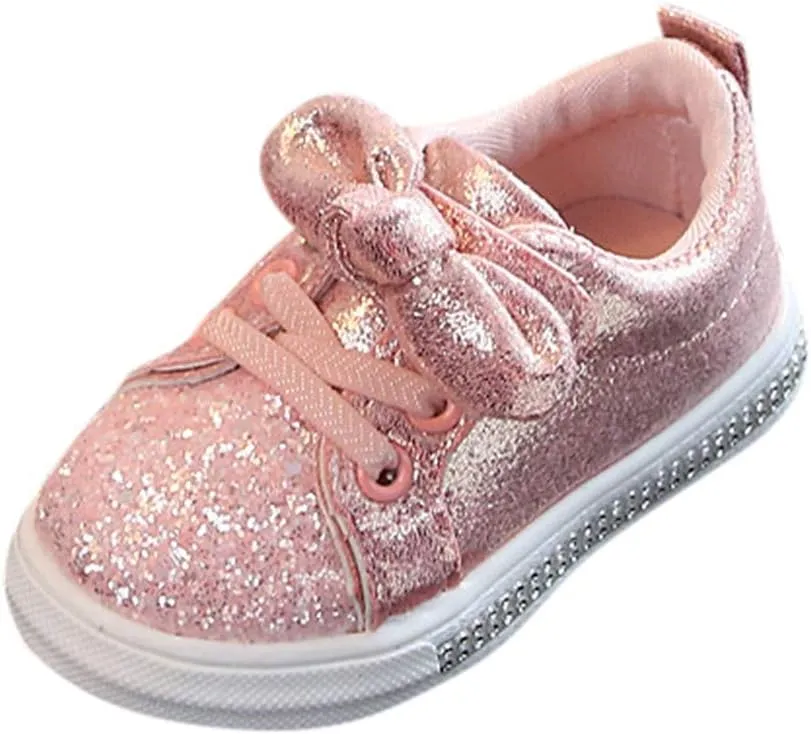 EnJoCho Running Shoes for Girls Crystal Sport Sneakers Sequins Run Boys Bowknot Baby Girls Bling Children Shoes Baby