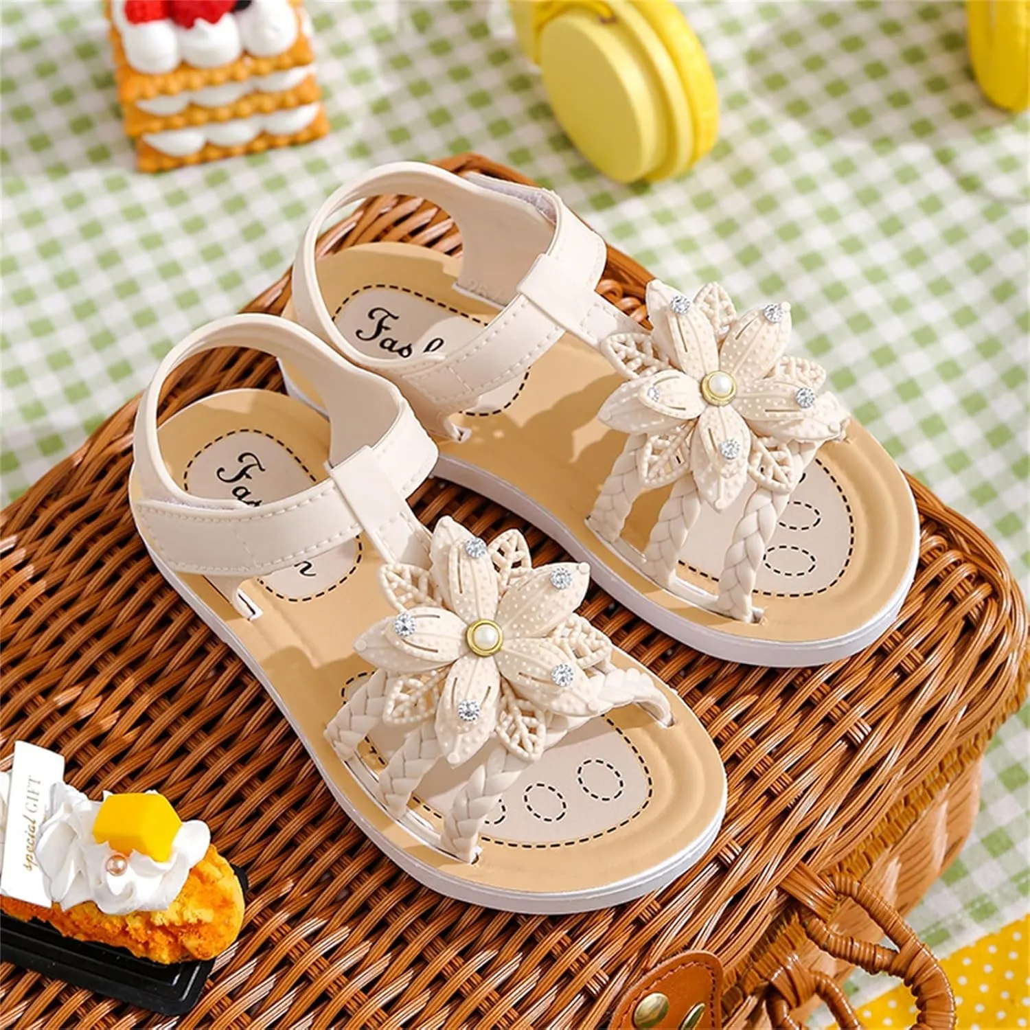 EnJoCho Toddler Fashion Foot Warmer Children Baby Sandals Soft Flat Shoes Fashion Comfortable Bow Soft Bottom Lightweight