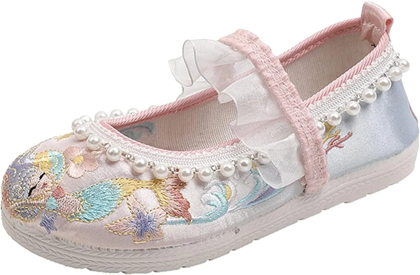 EnJoCho Toddler Summer Shoes Girls Flat Bottomed Embroidered Sandals Fashionable Antique Costume Children Performance