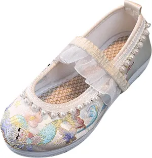 EnJoCho Toddler Summer Shoes Girls Flat Bottomed Embroidered Sandals Fashionable Antique Costume Children Performance