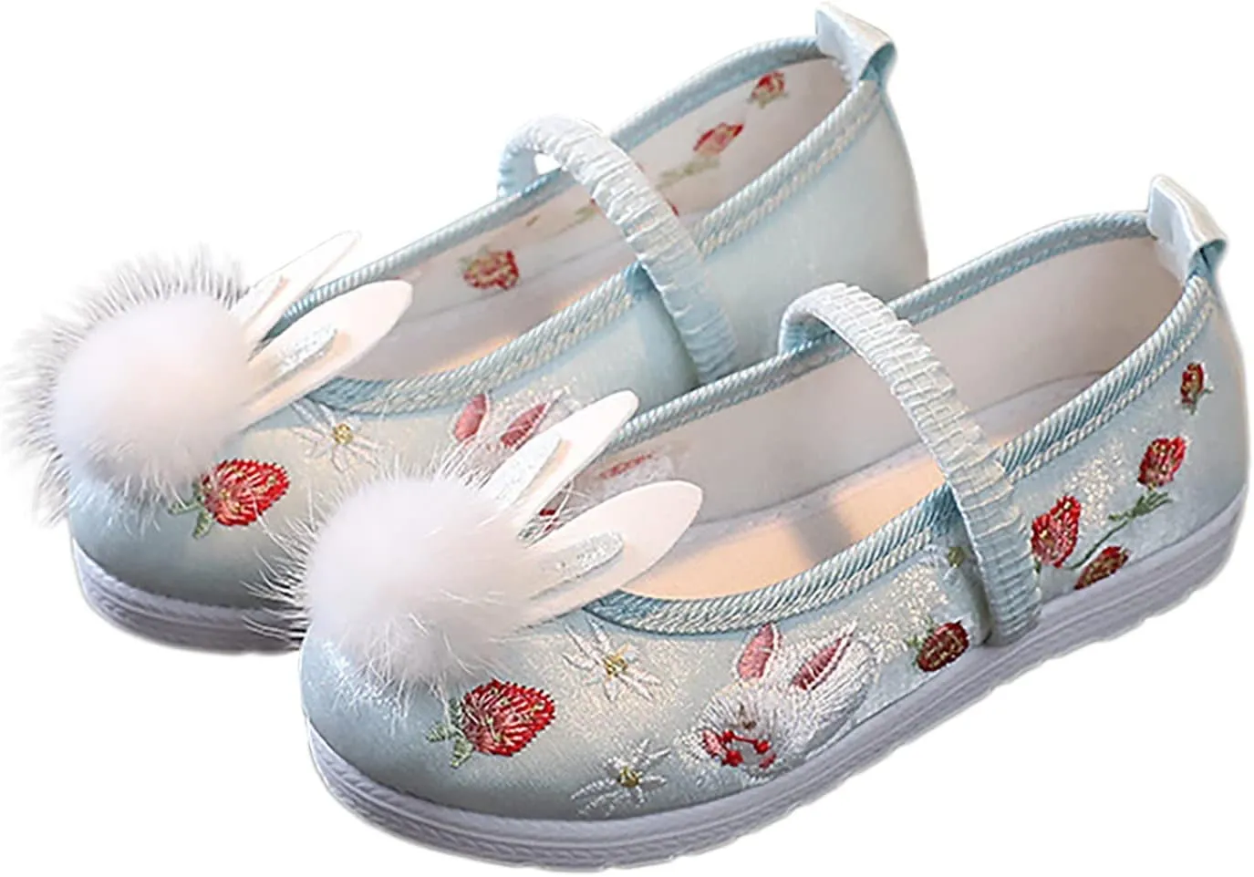 EnJoCho Toddler Summer Spring Foot Warmer Girls Flat Bottomed Embroidered Sandals Fashionable Antique Costume Children