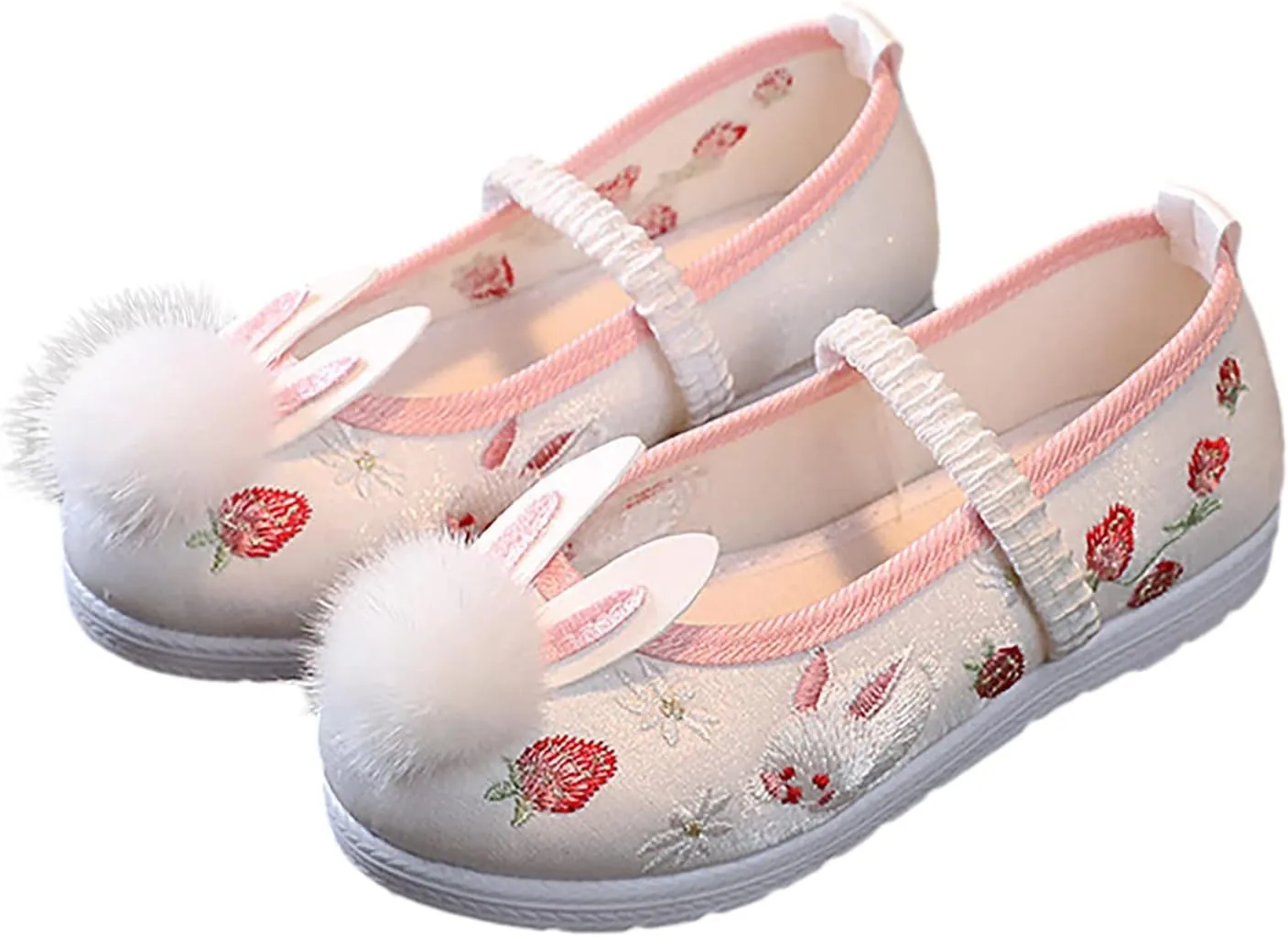 EnJoCho Toddler Summer Spring Foot Warmer Girls Flat Bottomed Embroidered Sandals Fashionable Antique Costume Children