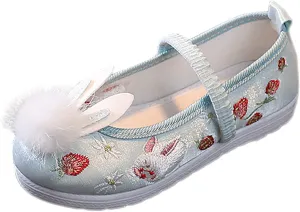 EnJoCho Toddler Summer Spring Foot Warmer Girls Flat Bottomed Embroidered Sandals Fashionable Antique Costume Children