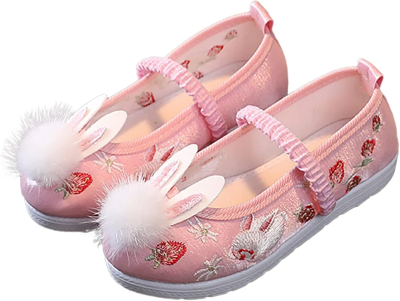 EnJoCho Toddler Summer Spring Foot Warmer Girls Flat Bottomed Embroidered Sandals Fashionable Antique Costume Children