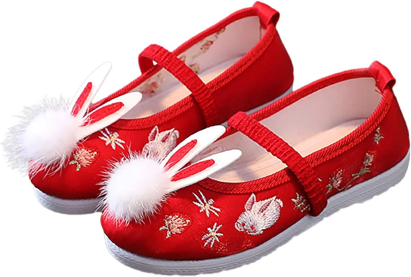 EnJoCho Toddler Summer Spring Foot Warmer Girls Flat Bottomed Embroidered Sandals Fashionable Antique Costume Children