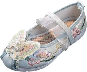 EnJoCho Toddler Summer Spring Shoes Girls Flat Bottomed Embroidered Sandals Fashionable Antique Costume Children Shoes