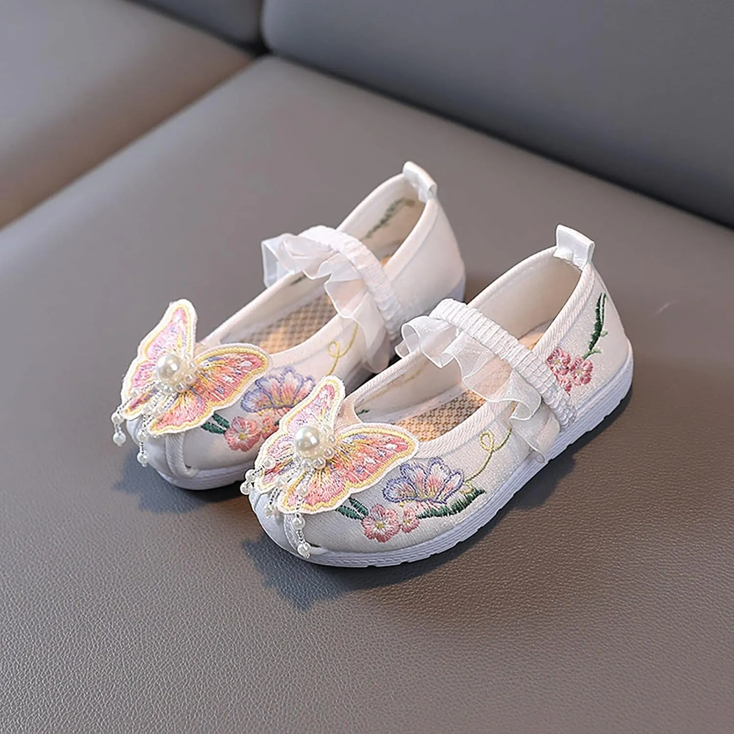 EnJoCho Toddler Summer Spring Shoes Girls Flat Bottomed Embroidered Sandals Fashionable Antique Costume Children Shoes