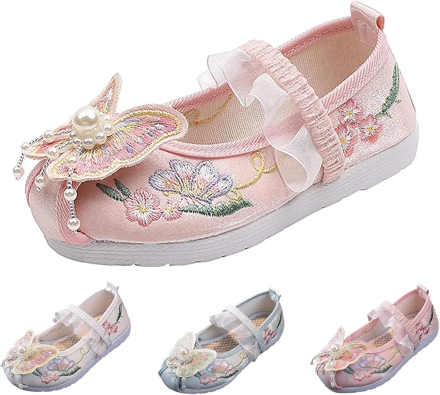 EnJoCho Toddler Summer Spring Shoes Girls Flat Bottomed Embroidered Sandals Fashionable Antique Costume Children Shoes