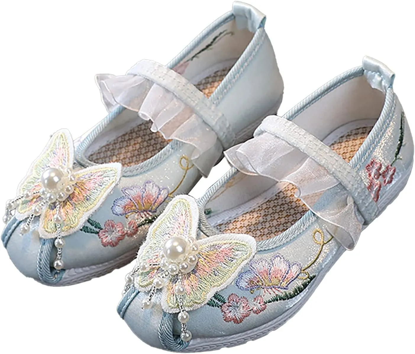 EnJoCho Toddler Summer Spring Shoes Girls Flat Bottomed Embroidered Sandals Fashionable Antique Costume Children Shoes