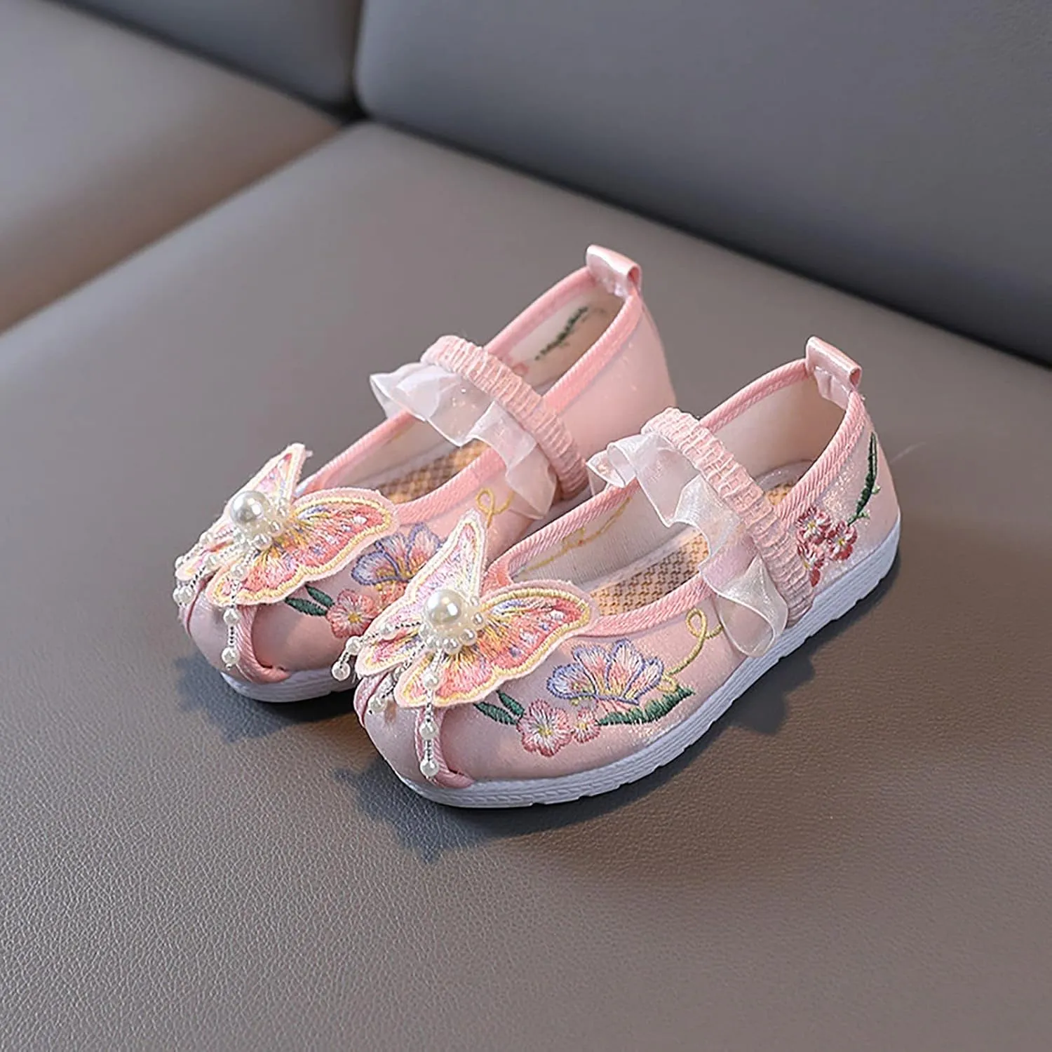 EnJoCho Toddler Summer Spring Shoes Girls Flat Bottomed Embroidered Sandals Fashionable Antique Costume Children Shoes