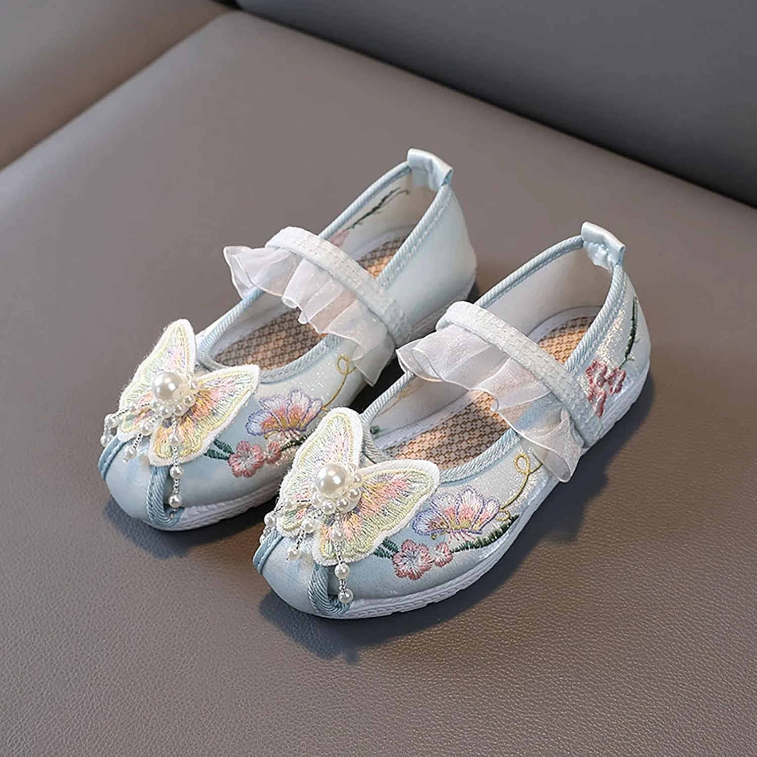 EnJoCho Toddler Summer Spring Shoes Girls Flat Bottomed Embroidered Sandals Fashionable Antique Costume Children Shoes