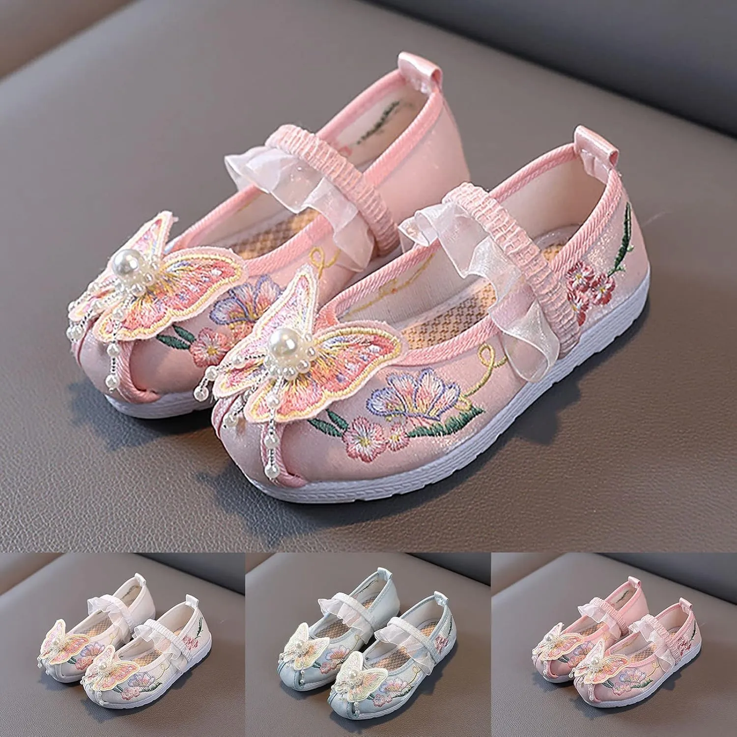 EnJoCho Toddler Summer Spring Shoes Girls Flat Bottomed Embroidered Sandals Fashionable Antique Costume Children Shoes