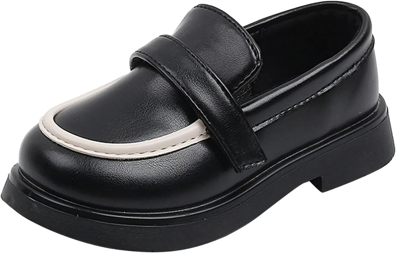 EnJoCho Toddler Wedding Shoes Toddler Boys Girls Dress Shoes PU Leather Wedding School Loafer Flats Boys Dress Shoes