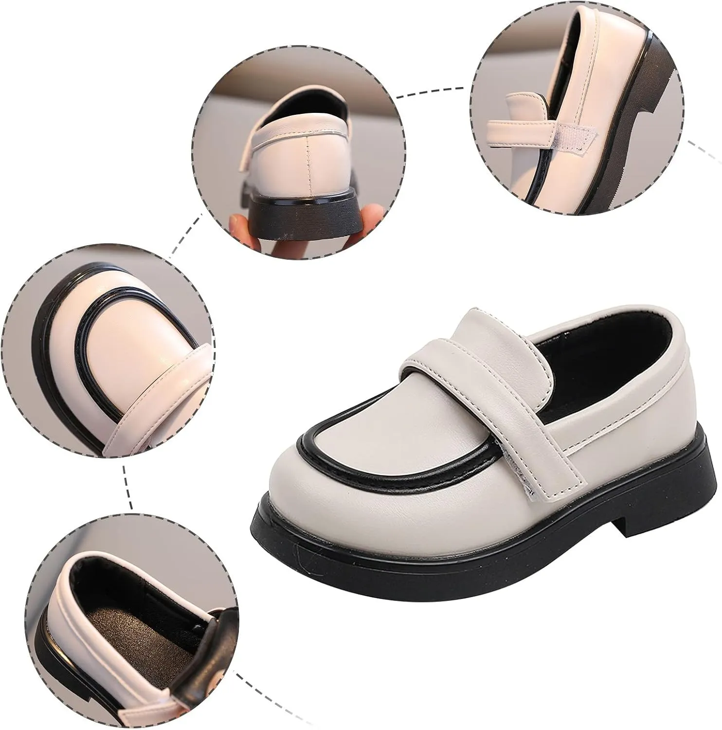 EnJoCho Toddler Wedding Shoes Toddler Boys Girls Dress Shoes PU Leather Wedding School Loafer Flats Boys Dress Shoes