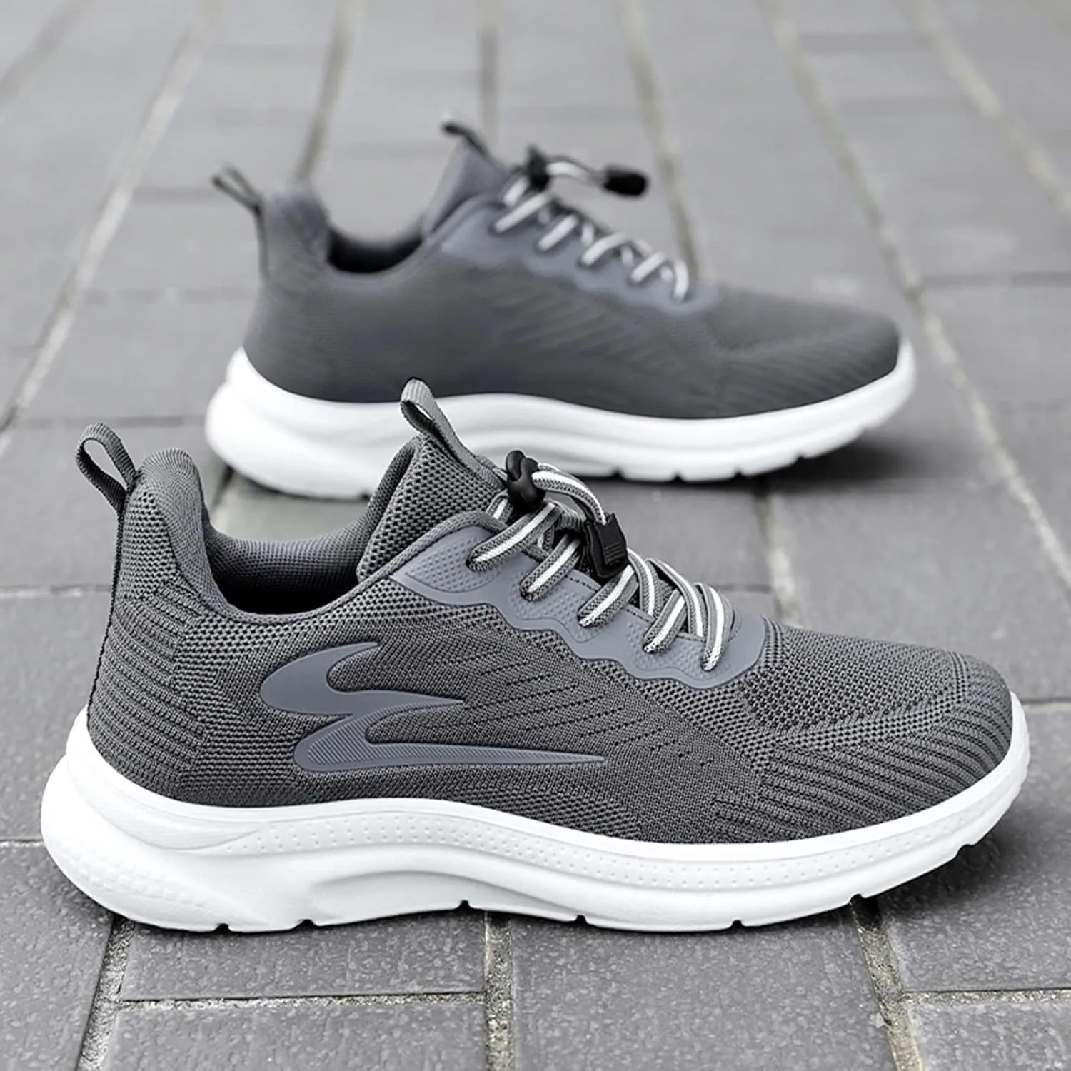 Fashion Summer and Men Shoes Fly Woven Mesh Breathable Elastic Band Casual Easy to Wear Mens Basketball Sneaker