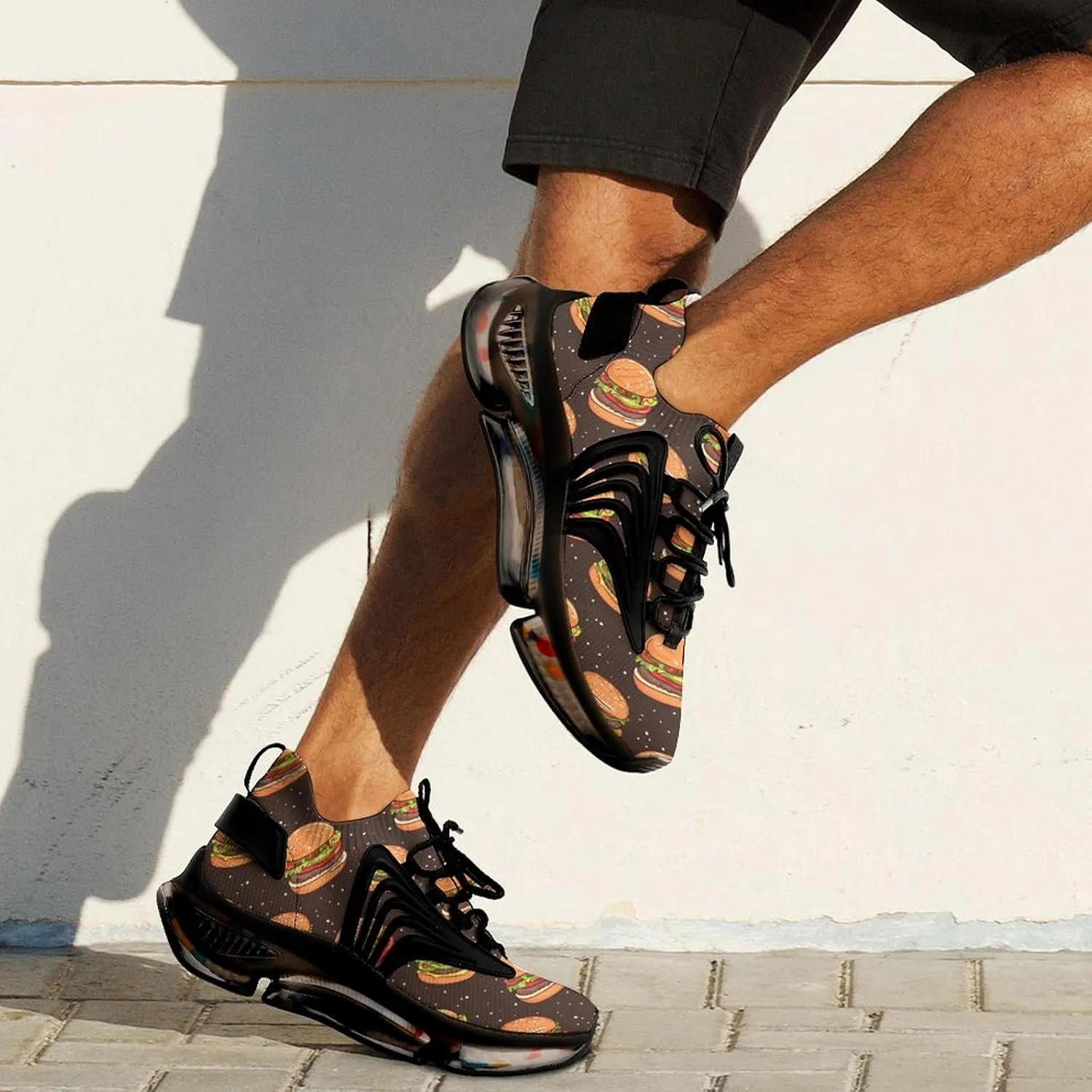 Fast Food Burgers Men's Running Shoes Lightweight Walking Shoe Breathable Sneaker