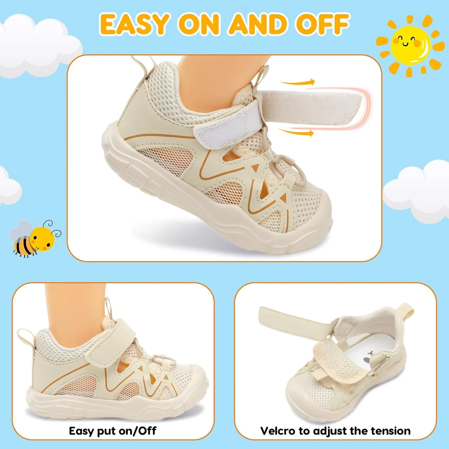 FEETCITY Wide Toddler Shoes Slip on Sneakers Boys Girls Toddler Tennis Shoes Sports Shoes Walking Shoes