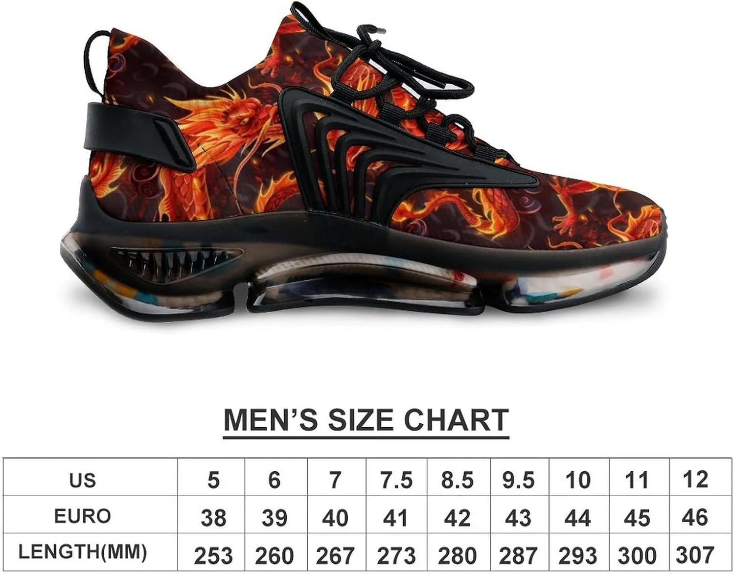 Fire Dragon Men's Running Shoes Lightweight Walking Shoe Breathable Sneaker