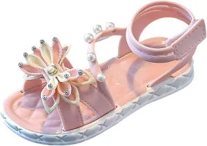 Flat Sandals Summer Shoes for Kids Big Kids Children Shoes Fashion Flower Thick Soled Sandals Soft Sole Comfortable Princess