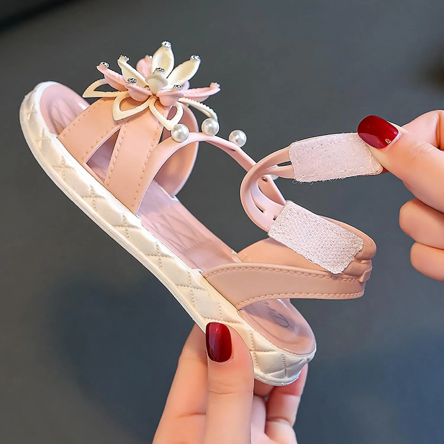 Flat Sandals Summer Shoes for Kids Big Kids Children Shoes Fashion Flower Thick Soled Sandals Soft Sole Comfortable Princess