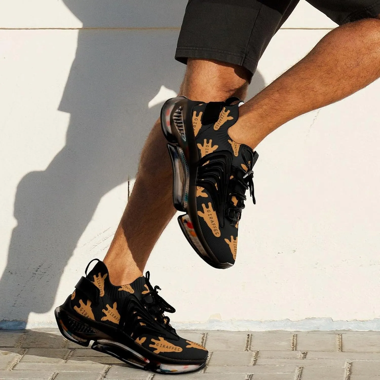 Funny Giraffe Head Men's Running Shoes Lightweight Walking Shoe Breathable Sneaker
