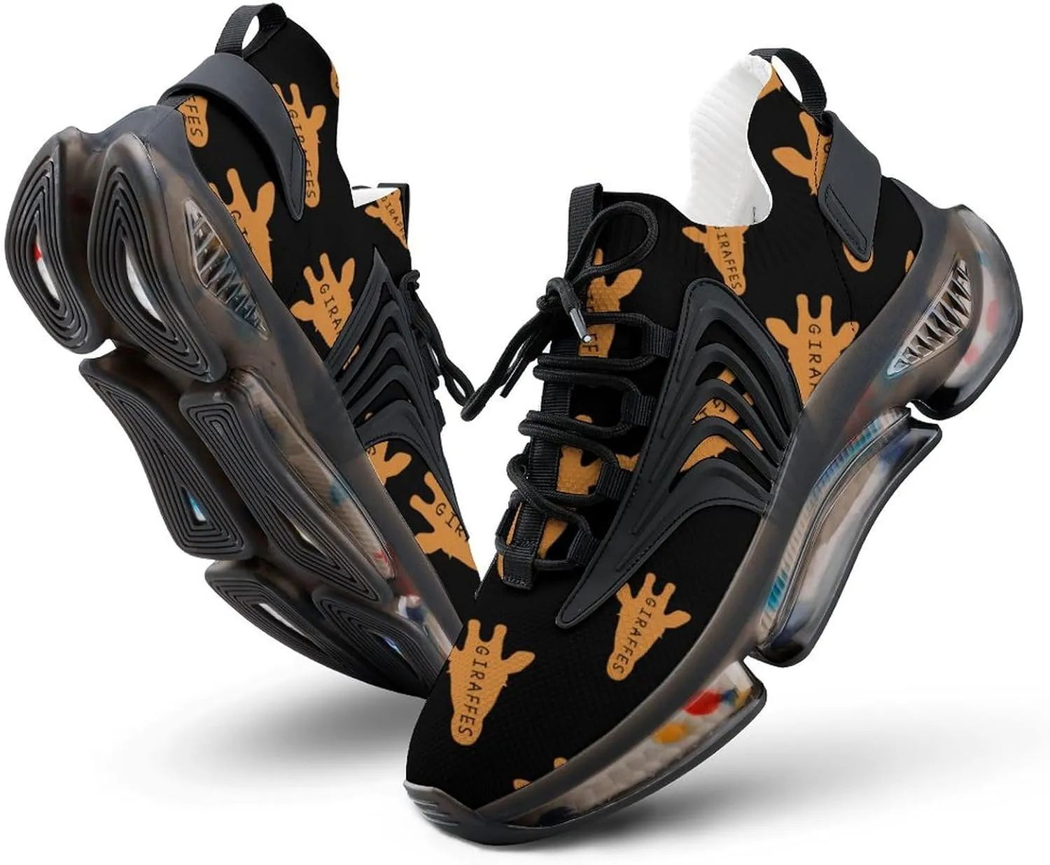 Funny Giraffe Head Men's Running Shoes Lightweight Walking Shoe Breathable Sneaker