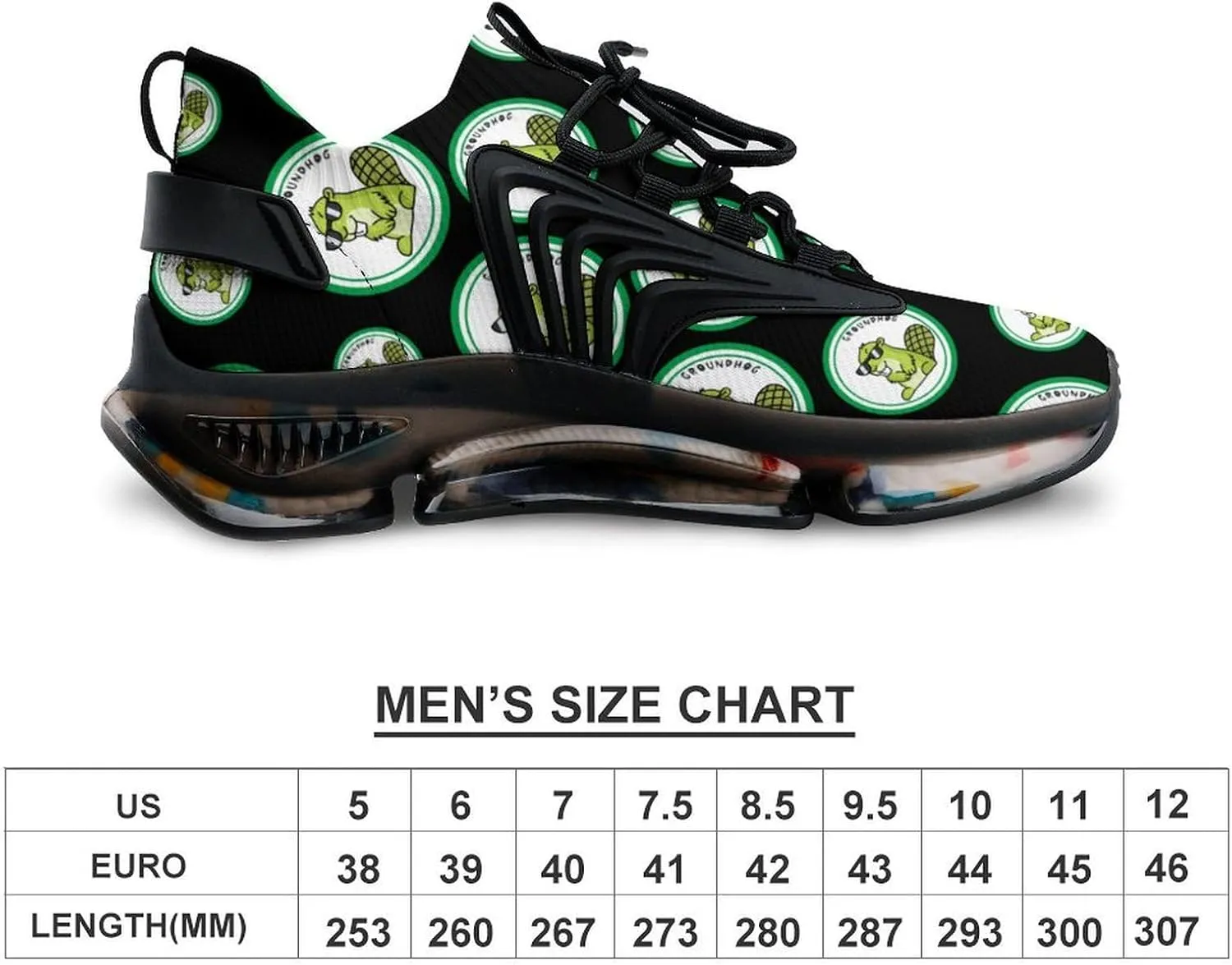 Funny Groundhog Men's Running Shoes Lightweight Walking Shoe Breathable Sneaker
