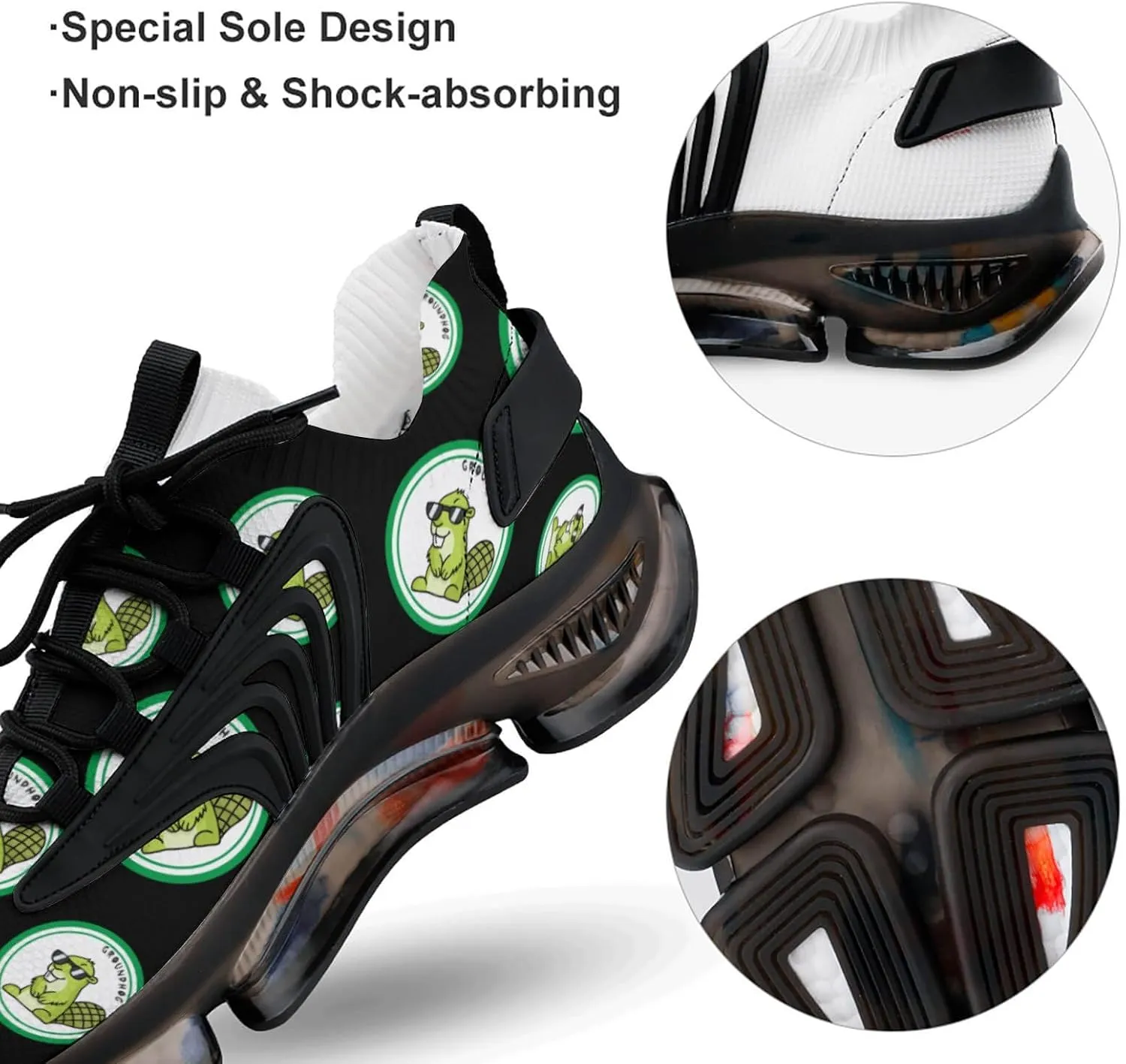 Funny Groundhog Men's Running Shoes Lightweight Walking Shoe Breathable Sneaker