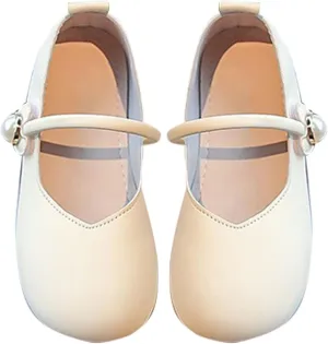 Girl Mary Jane Shoes Square Toe Ballet Flat for Girls Toddler Wedding Shoes Flower Slip On Flat for Party School