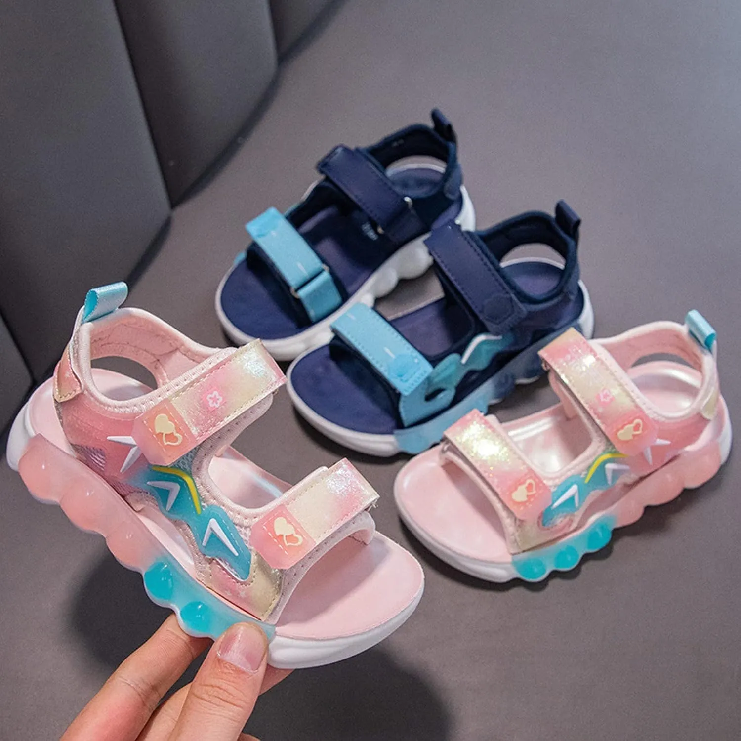 Girl Toddler Flip Flops Boys' And Girls' Summer Outdoor Beach Sports Closed Toe Sandals Soft Sole Non Deep Well Slides