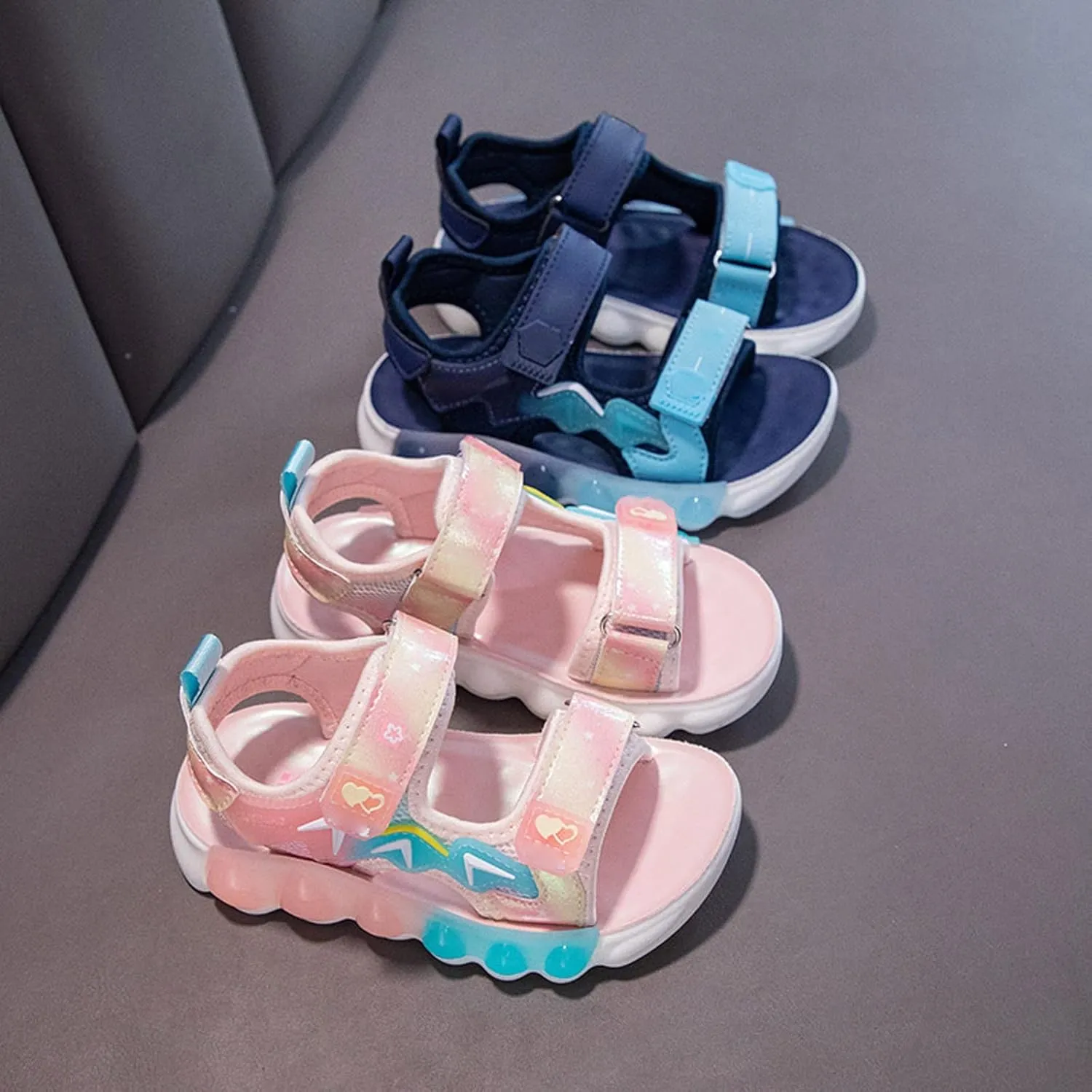 Girl Toddler Flip Flops Boys' And Girls' Summer Outdoor Beach Sports Closed Toe Sandals Soft Sole Non Deep Well Slides