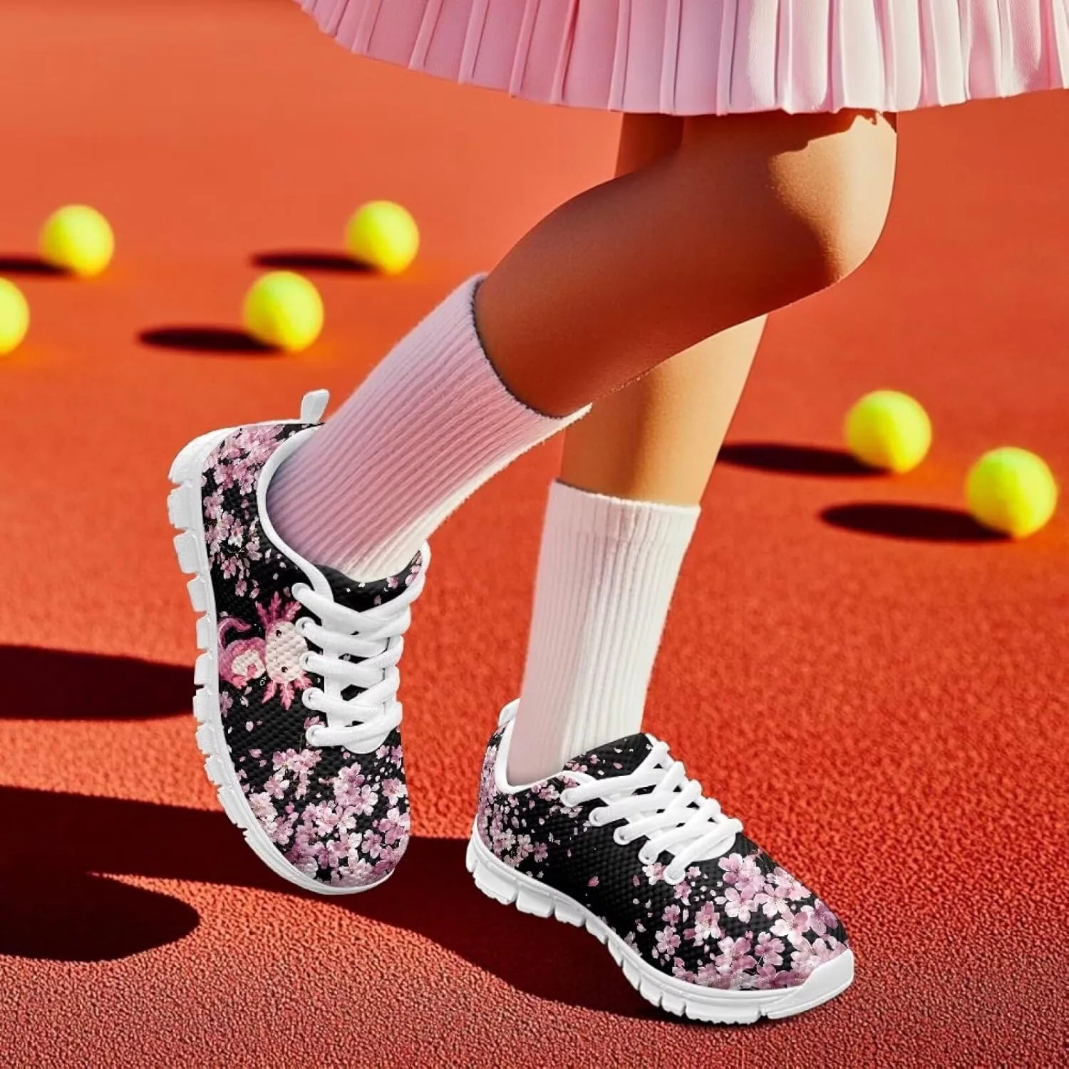 Girls Casual Sneakers Breathable Active Kids Tennis Shoes for Outdoor