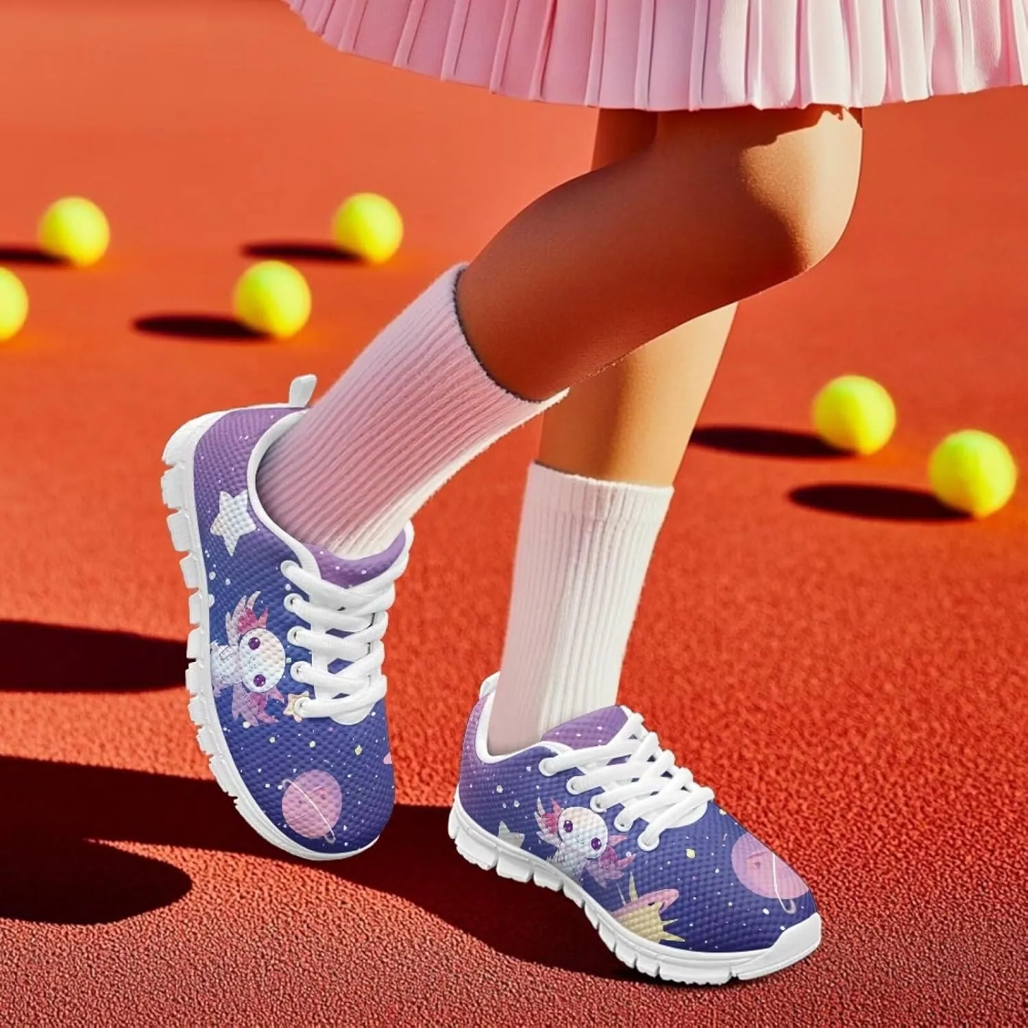 Girls Casual Sneakers Breathable Active Kids Tennis Shoes for Outdoor