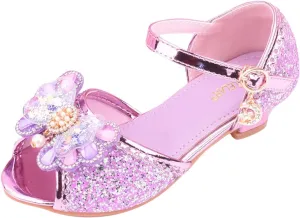Girls Comfortable Shoes Children Shoes With Diamond Shiny Sandals Princess Shoes Bow High Heels Show Princess