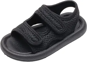 Girls Kids Memory Foam Wide Sandals Open Toe Flat Soft Summer Shoes Casual Light Comfy Soft Shower Shoes Slip On Trendy