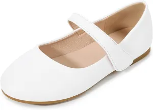 Girls Mary Jane Ballerina Flat Dress Shoes for Toddler Kids Princess Easy Buckle School Uniform Church Formal Shoes