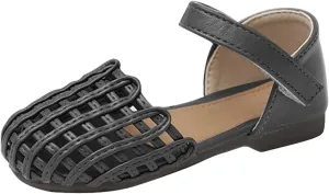 Girls Sandals Grils Dress Shoes Beach Vacation Daily Open Toe Glitter for Little/Big Kids Toddler Slip on Flip Flops for Girls (Black, 9 Toddler)