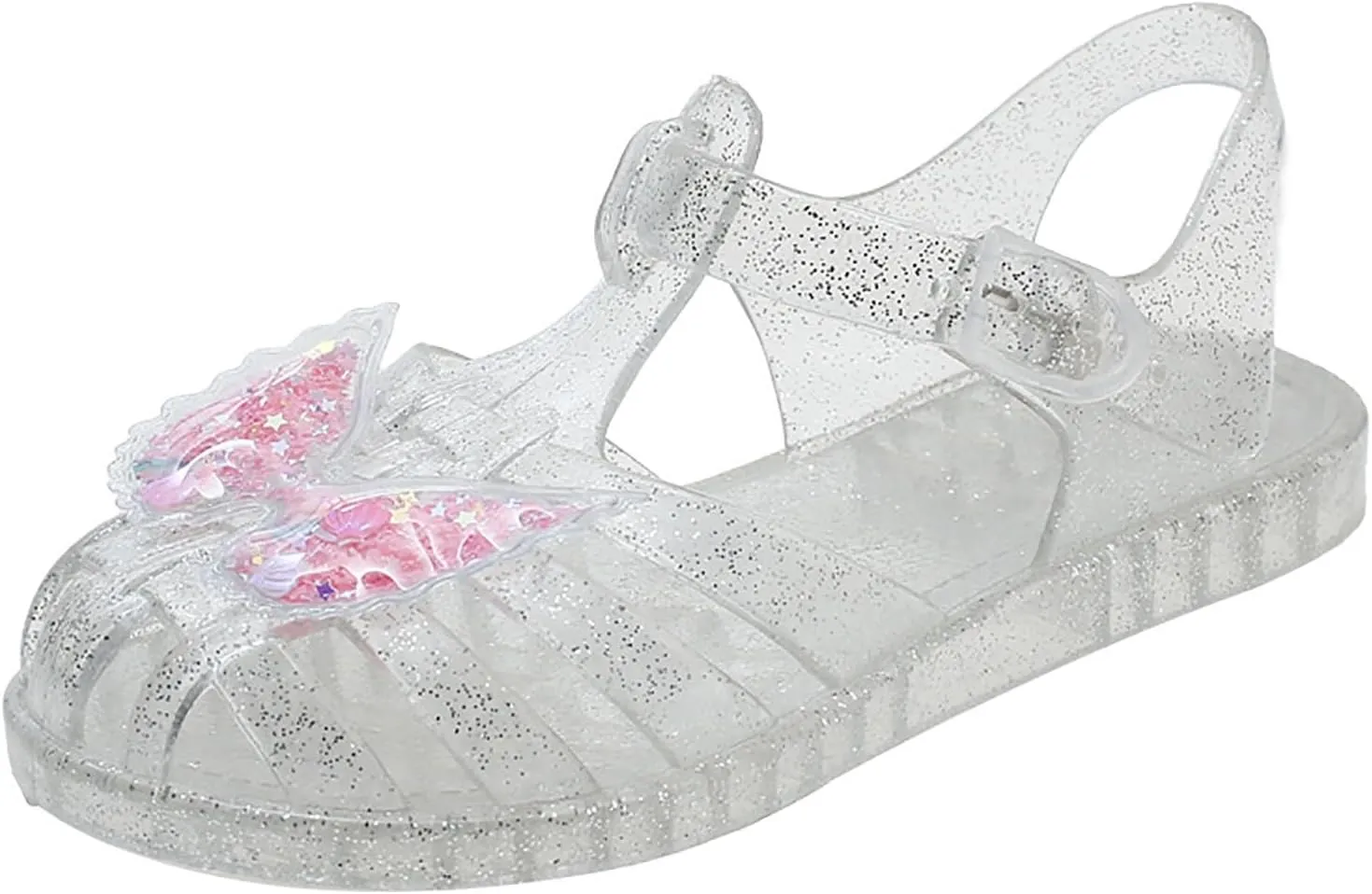 Girls Sandals Open Toe Crystal Jelly Shoes Flashing Butterfly Children Sandals Summer Baby Shoes Girls Trend