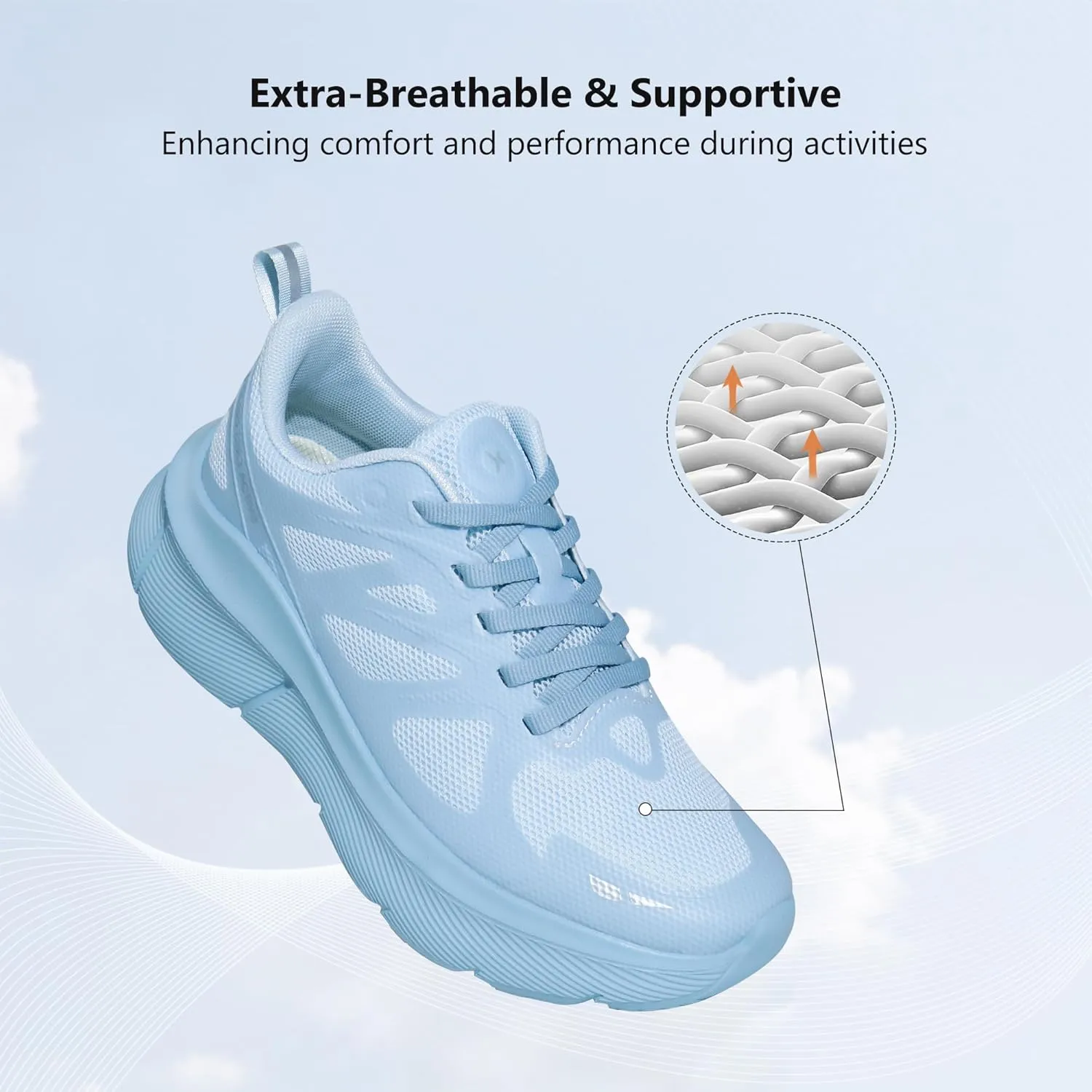 Hawkwell Women's Cloud Zero Active Walking Tennis Cushion Running Shoes Breathable Athletic Gym Workout Jogging Sports Sneakers Non Slip Medical Work Shoes