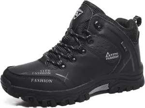 High Rise Hiking Boots, Mens Hiking Shoes, Winter Warm Outdoor Sport Trekking Safety Footwear, Breathable Lace- up Non- Slip High Rise Trainers Boots, for Walking,Travelling,Backpacking,Camping,Bikin