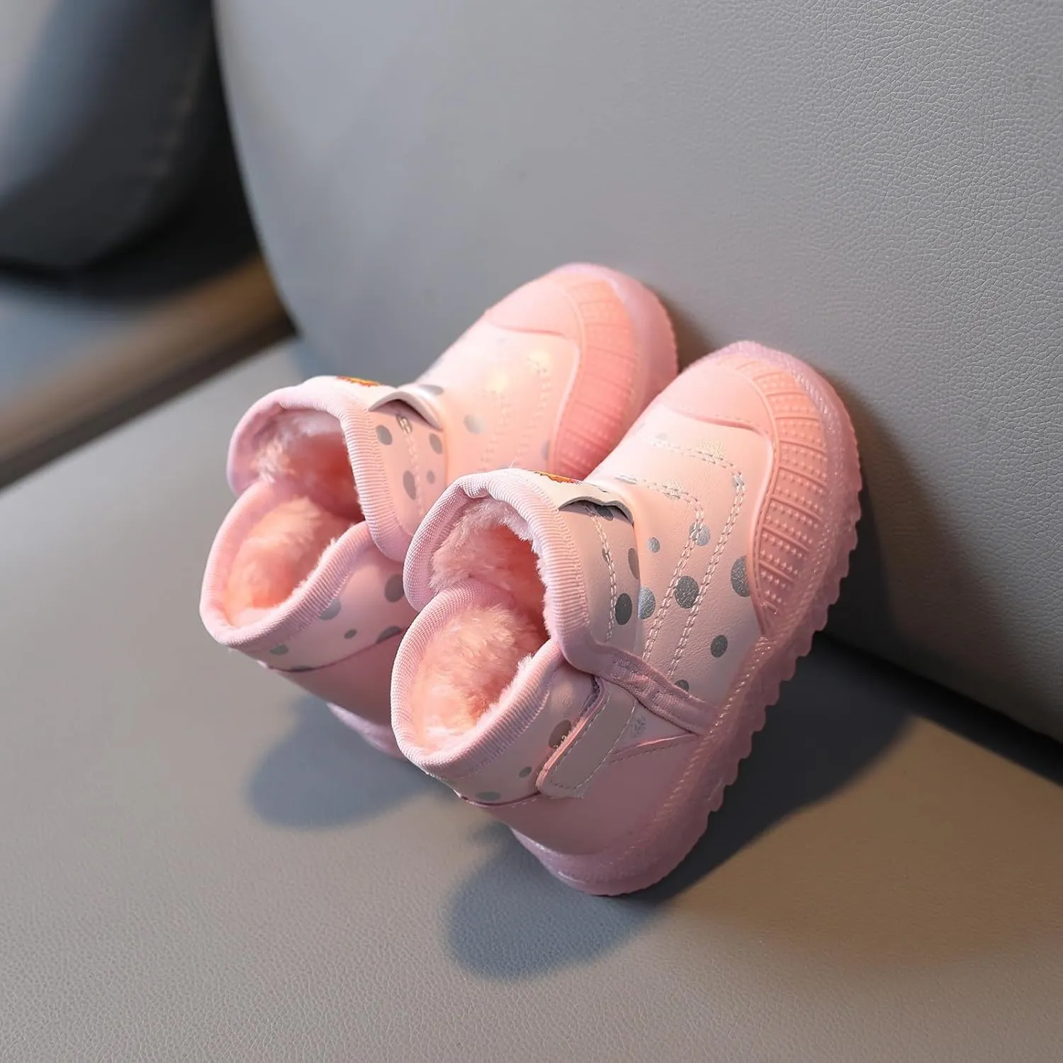High Top Light Up Toddler Sneakers Boys Girls Cotton Plush Warm Trainer Fashion Cute Anti Slip Casual Sport Shoes