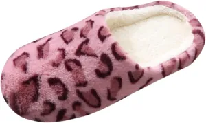 House Slippers for Women Fuzzy Unisex Memory Foam Soft Plush Fleece Lined Winter Indoor Shoes Anti-Skid Rubber Sole