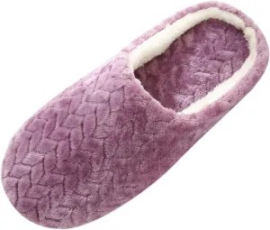House Slippers for Women Fuzzy Unisex Memory Foam Soft Plush Fleece Lined Winter Indoor Shoes Anti-Skid Rubber Sole