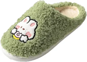 House Slippers for Women Memory Foam Fuzzy Slippers Cute Furry Fleece Warm Plush Slip on House Shoes Indoor Outdoor