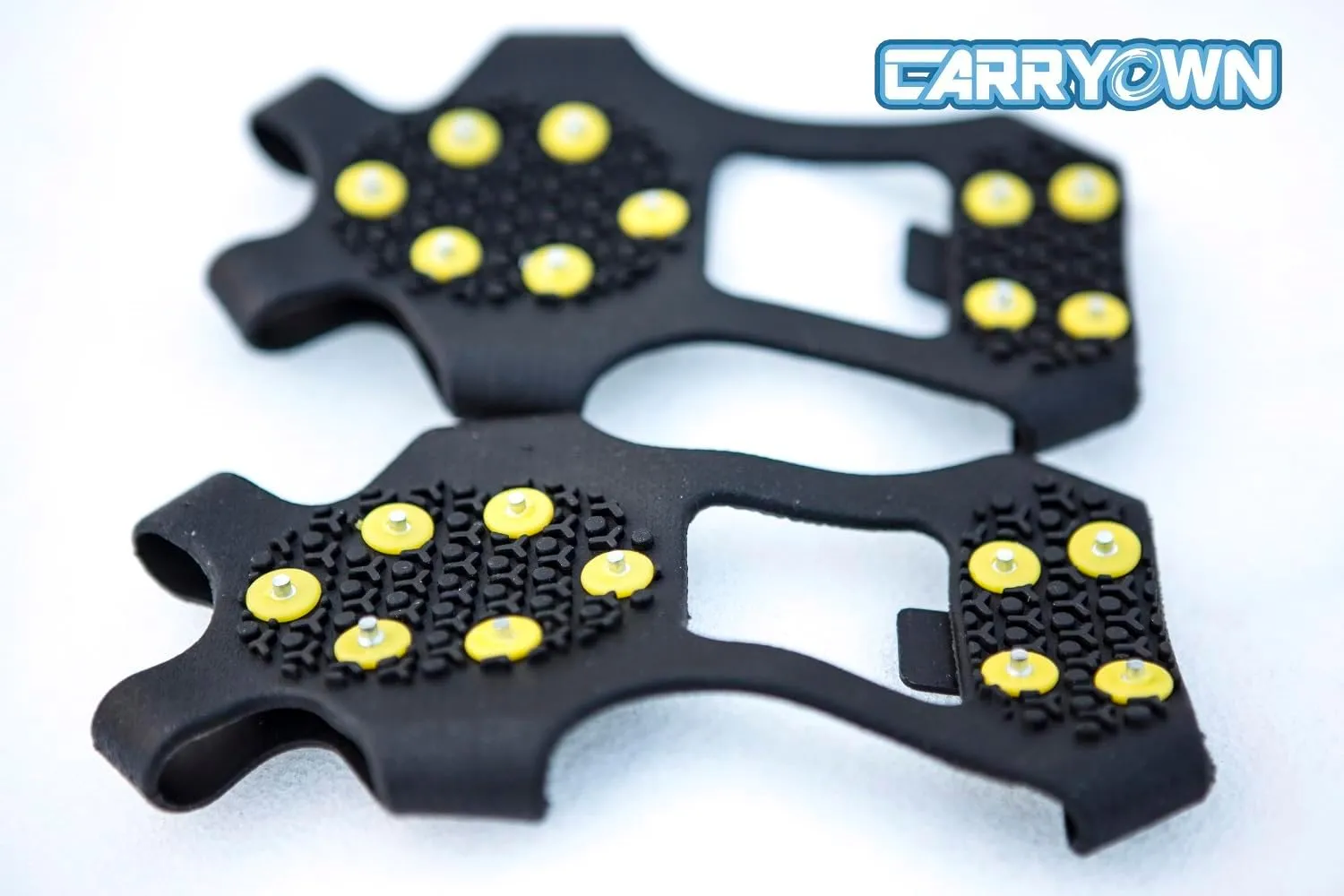 Ice Cleats for Boots Shoes, Ice Shoe Grips Anti Slip for Men Women, Rubber Snow Cleats, Spikes Crampons for Hiking Boots and Shoes   10 Extra Replacement Studs (S, M, L, XL)