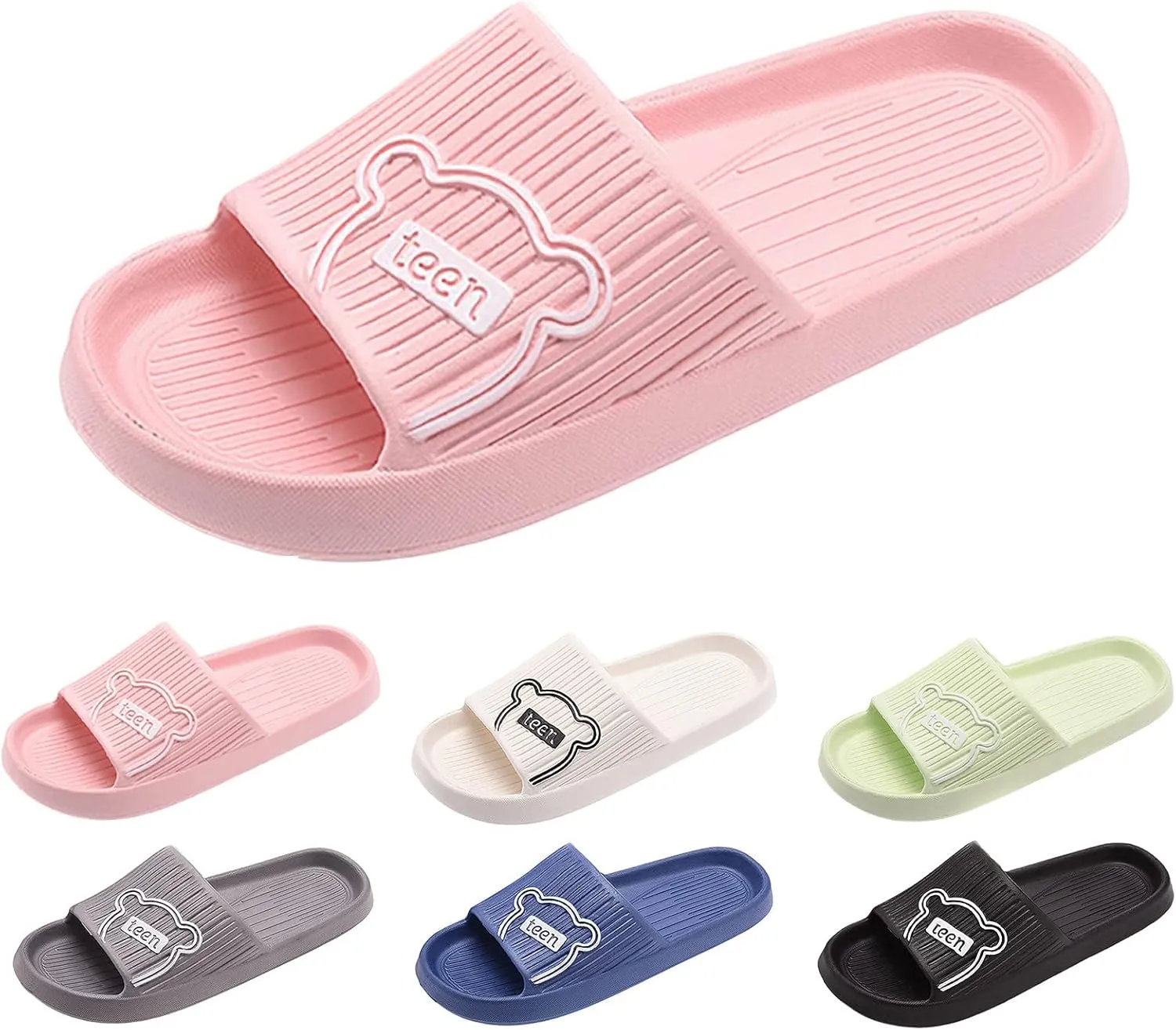 Indoor Slippers Mens Quick Drying Shower Slippers with Open Toe Lightweight Beach Sandals with Drain Holes