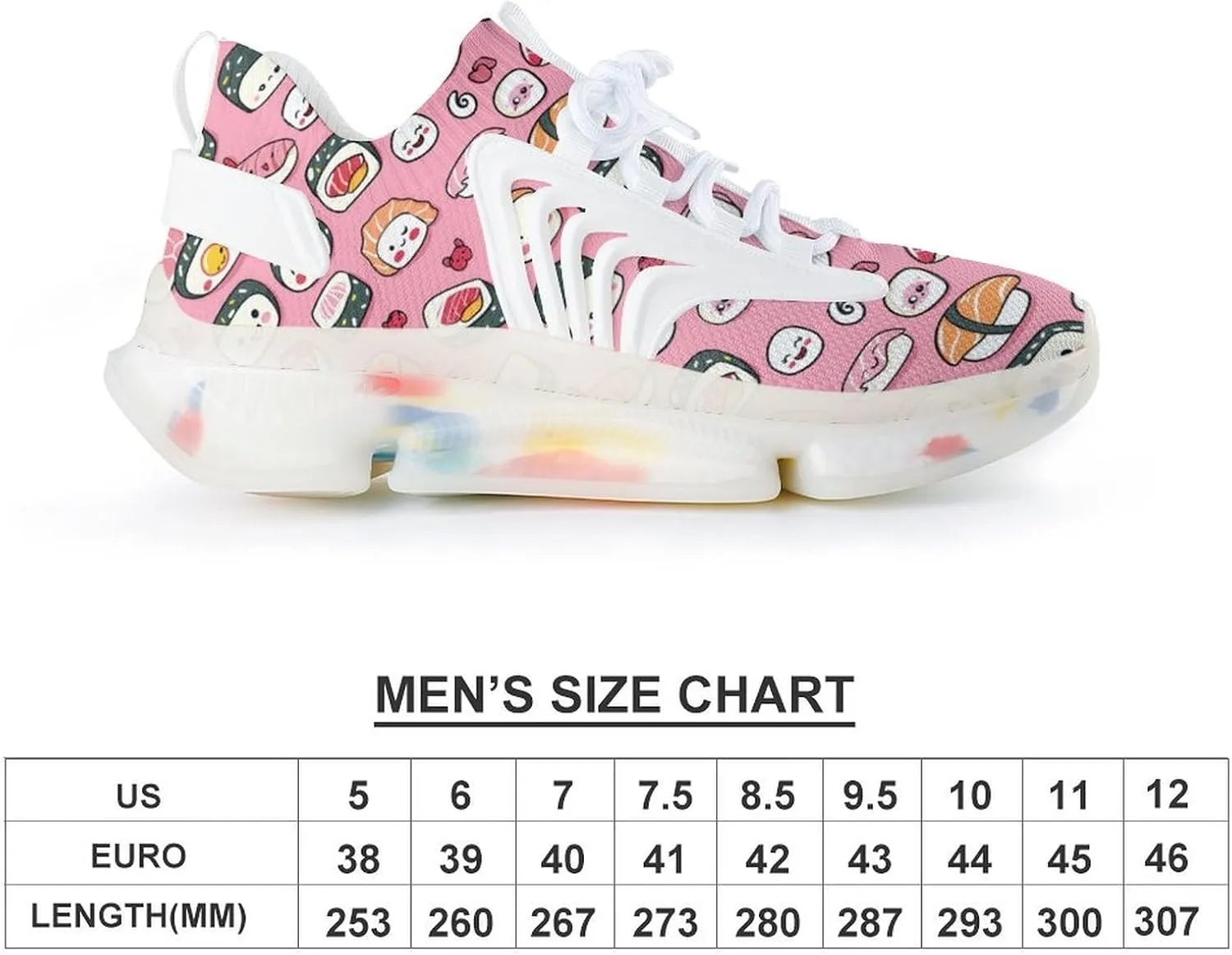 Japanese Sushi Food Men's Running Shoes Lightweight Walking Shoe Breathable Sneaker