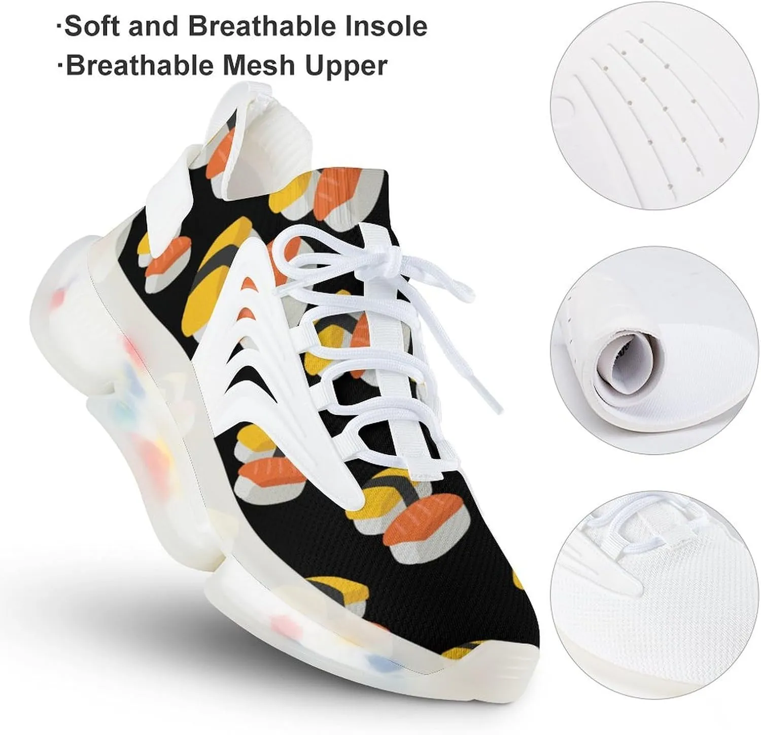 Japanese Sushi Men's Running Shoes Lightweight Walking Shoe Breathable Sneaker