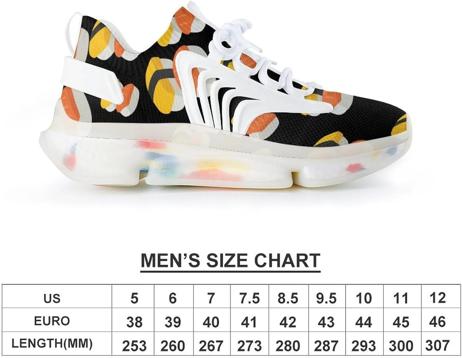 Japanese Sushi Men's Running Shoes Lightweight Walking Shoe Breathable Sneaker